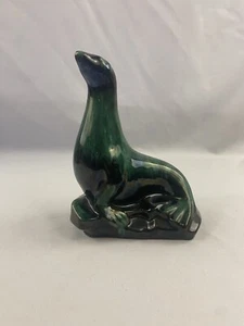 Vintage Seal Blue Mountain Keramik Statue Figur Grüntöne - Bild 1 von 8