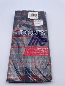 Vintage Jockey Life Plaid Tapered Boxers 1985 Size 36 New In Sealed Package - Picture 1 of 3