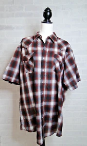 Ely Cattleman Shirt Men’s XXL Tall Western Short Sleeve Pearl Snap Button-Up - Picture 1 of 5