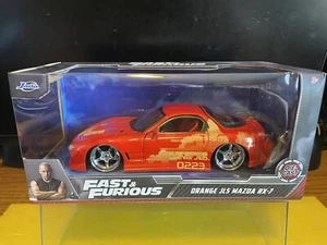 1/24 JADA FAST & FURIOUS NIB ORANGE JLS MAZDA RX-7 LIMITED EDITION RARE HTF - Picture 1 of 9
