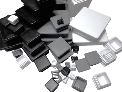 Quadratrohr Endkappen 4-Kant Rohrstopfen Deckel Lamellen neu Rohrkappen Kappen - Bild 1 von 3