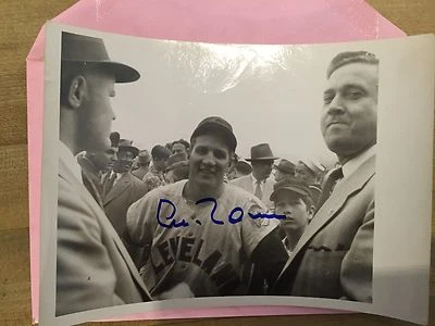 Al Rosen Autographed 5x7 Original Photo 1950s Cleveland Indians HOF Rare!!! - Image 1 of 2
