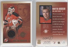 2002-03 Pacific Crown Royale Game-Worn Jerseys Gold /25 Martin Brodeur #10 HOF