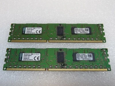 Used Kingston 8GB(4GBx2) 1Rx8 P3-12800R KVR16R11S8K3/12 Sever Memory#TQ75 - Image 1 of 2
