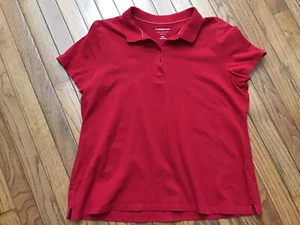 Croft & Barrow Woman XXL Red Classic Polo Shirt Cotton Spandex - Picture 1 of 7