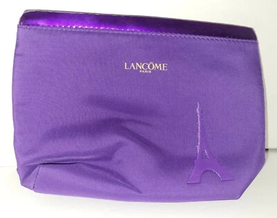 Bolsa de Maquillaje Lancome Púrpura con Torre Eiffel con Acentos Plateados Nueva Sin Etiqueta Foto 1 de 4