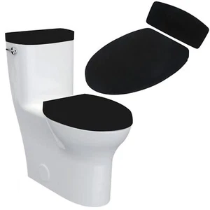 Stretchable Velvet Toilet Lid Cover and Toilet Tank Cover Fits Most Toilets - Picture 1 of 7
