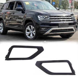 Pair Black Front Bumper Grille Fog Light Grille Replacement For VW Atlas 2018-19 - Picture 1 of 8