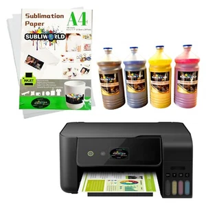 SUBLIMATION CONVERTED PRINTER BUNDLE LITER PACK & PAPER 100 SHEETS BUNDLE - Picture 1 of 1