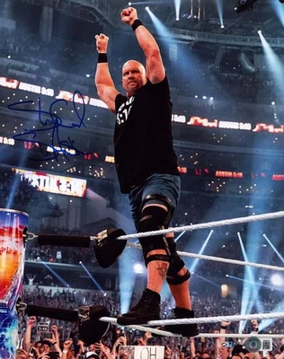 Foto assinada por Stone Cold Steve Austin 11x14 BAS CERTIFICADO DE AUTENTICIDADE WWE Legend Picture autografada 672 - Imagem 1 de 4