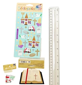 BUNDLED LOT OF 3 RELIGIOUS DIMENSIONAL & SHEET STICKERS SCRAPBOOKING / CRAFT LOT - Bild 1 von 3