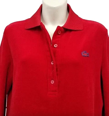 VTG 60-70s David Crystal Lacoste Red Dress Polo A-line Velour Long Sleeve M/L - Image 1 of 4