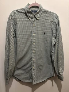 Camisa Ralph Lauren Classic Fit 15 1/2 34/35m verde a cuadros manga larga - Imagen 1 de 7