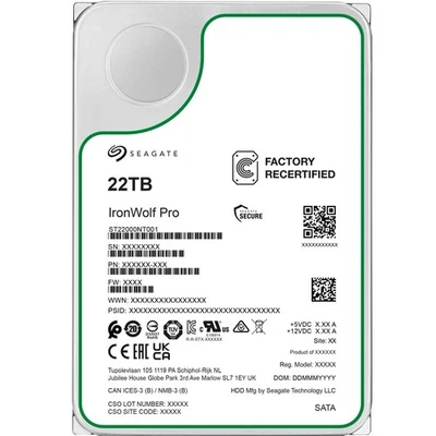 Seagate IronWolf Pro 22TB NAS HDD 3.5 Zoll Festplatte SATA3 7200rpm ST22000NT001 - Bild 1 von 4
