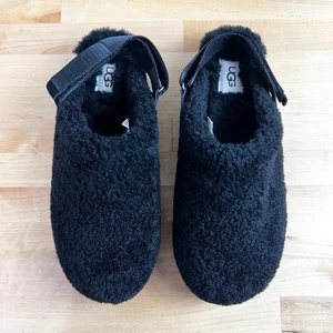 Zoccoli UGG Lanah Sherpa Y2K Shearling Cinghia Regolabile Mules Slides Nero Taglia 9 - Foto 1 di 11