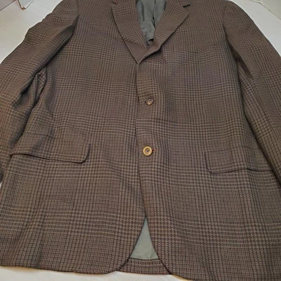 Chaqueta Blazer Hickey Freeman The Woodbriar Collection Para Hombre Marrón a Cuadros Talla 40R Foto 1 de 4