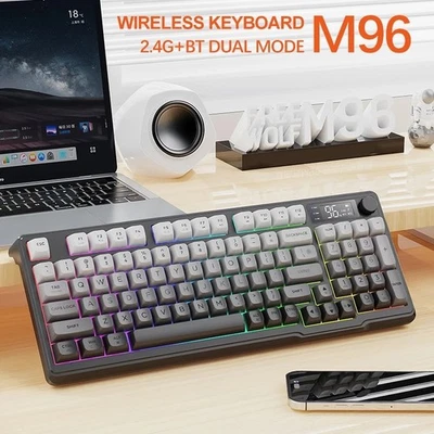 FREEWOLF M96 Wireless Bluetooth Gaming Keyboard Smart Screen + X7 Mouse Combo - Image 1 of 4