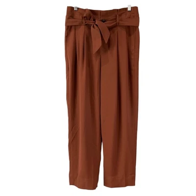 Madewell Paperbag Waist Wide Leg Cropped Pants Rust Brown Size 4 NWT - Image 1 of 4