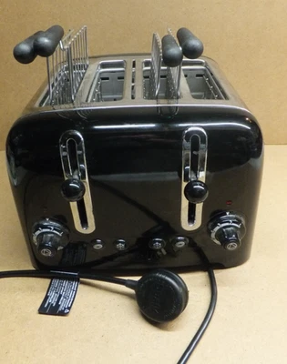Dualit DPP4 Lite 4 Slice Toaster  Bagel Defrost Extra Wide Slots Black / Silver - Image 1 of 4