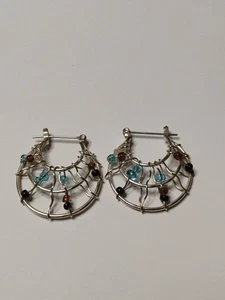 Wire Wrap Earrings Half Circle - Picture 1 of 4