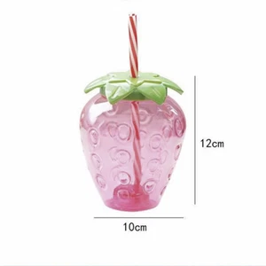 500ML Gelas Botol Minim Jus Juice Bentuk Strawberry Lucu Unik Korea - Imagen 1 de 5