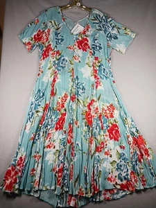 Orientique Maxi Dress Women XL Floral Tropical Vacation Islands100%Rayon Artist - Picture 1 of 15