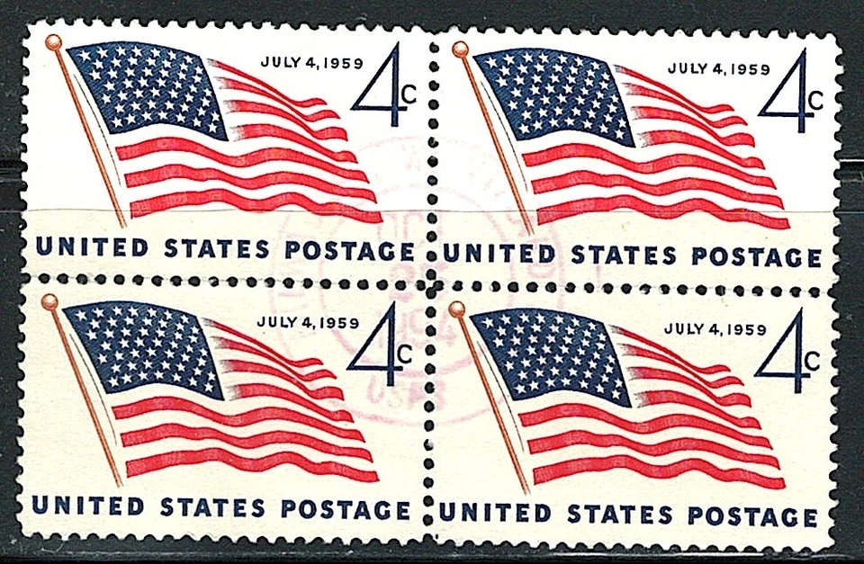 US Block of 4 SON Cancel stamp Scott# 1132, (used) - Image 1 of 1