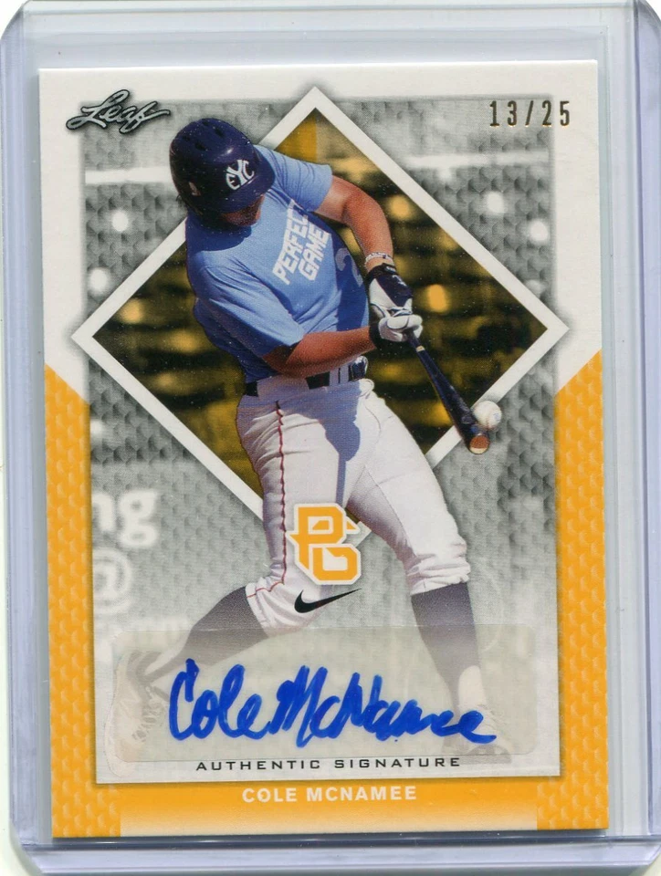 2016 Leaf Perfect Game Autographs Yellow Cole McNamee Auto 13/25 - Image 1 of 1