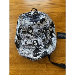 Zaino Jansport Unisex-Adulto Grande Studente Superbreak Nuovo con etichette Nero Bianco - Foto 1 di 3