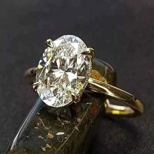 3Ct Oval Cut VS1/G Lab Grown IGI Certified Diamond Wedding Ring 14k Yellow Gold - Picture 1 of 9
