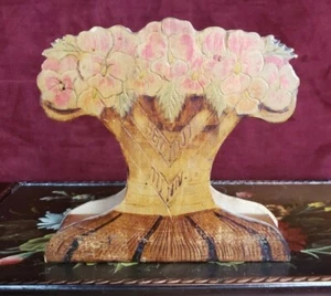 Vintage Wooden Floral Letter / Napkin Holder - Bemidji Minn - Picture 1 of 6