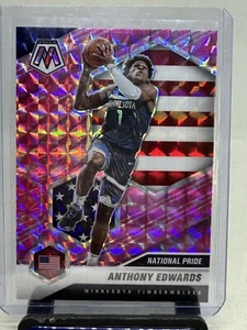 ANTHONY EDWARDS RC 2020-21 PANINI MOSAIC NATIONAL PRIDE CAMO PINK PRIZM 252 - Picture 1 of 2