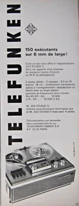 PUBLICITÉ 1967 TELEFUNKEN MAGNÉTOPHONE 203 STUDIO II 150 EXÉCUTANTS SUR 6 MM - Picture 1 of 1