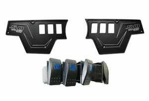USA Made Billet CNC 2pc Dash Panel Combo Polaris RZR XP 1000 900 Stealth Black - Picture 1 of 9