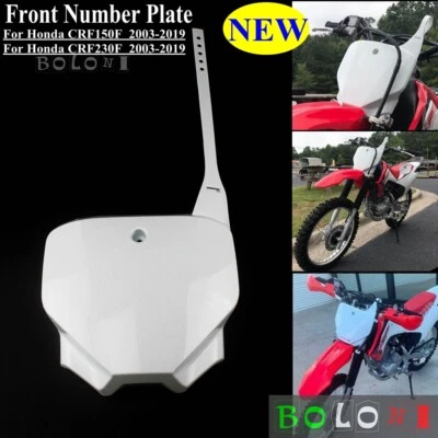 Белый передний номерной знак Dirt Bike Enduro для Honda CRF150F CRF230F 2003-2019 - Изображение 1 из 4