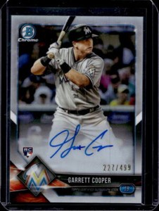 2018 Bowman Chrome Garrett Cooper Rookie Refractor Auto RC #227/499 Marlins