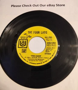 Rare Yellow Label - The Four Lads Promo - Moments to Remember / Free Again  NM - Picture 1 of 3