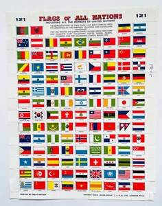 Flags of All Nations (as of 1963, anyway!) Sheet #121 , COMPLETE - Picture 1 of 1