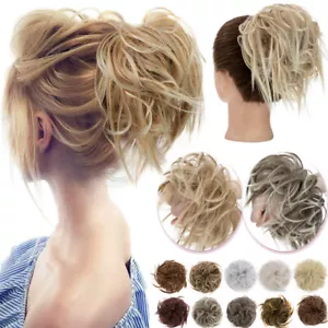 X-Large Messy Bun Real as Human Hair Piece Scrunchies Updo Wrap Hair Extensions - Picture 1 of 43