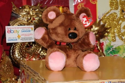 TY BEANIE BUDDY POOKY THE BEAR-8"-2004 RELEASE-RETIRED-MWNMT.NICE GIFT  - Image 1 of 4