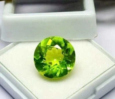 AA++++ Natural Green Peridot e Round Cut 8-9 Ct Certified Loose EGL Gemstone - Image 1 of 4