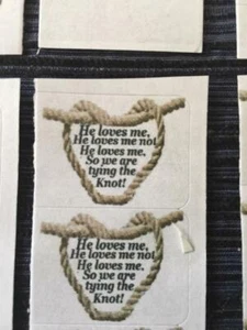 50 STICKERS for Wedding/Shower * He Loves Me * Poem to Make UR own Seed Favors - Picture 1 of 4