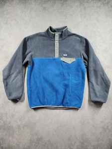 Patagonia Sweater Kids XL 14 Blue Colorblock Fleece Synchilla Snap-T Pullover - Picture 1 of 9