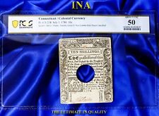 Ina Ct-238 Connecticut 10-Shilling Us Colonial Currency July-1-1780 Pcgs 50 Rare