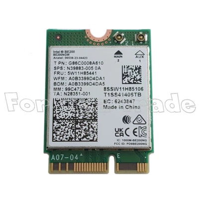 Antena Intel BE200 NGW Wi-Fi 7 802.11ax Bluetooth 5.4 M.2 NGFF WLAN Key E be200