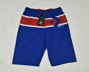 Converse  All Star Boys Youth woven  Blue Classic  Shorts white Casual - Picture 1 of 12