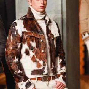 Men's Cowhide Hair on Pony Skin Jacket, Stylish Western Real Cowhide Outerwear - Picture 1 of 4