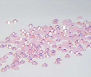 Jelly LIGHT ROSE AB SS16 NON HOTFIX Rhinestones zum Kleben Irisierend RESIN - Picture 1 of 18