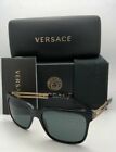 New VERSACE Sunglasses VE 4307 GB1/87 58-17 Black & Gold Frames with Grey Lenses