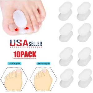 10Pcs Silicone Gel Toe Separator Bunion Toes Spacer Orthotics Pain Relief USA - Picture 1 of 13